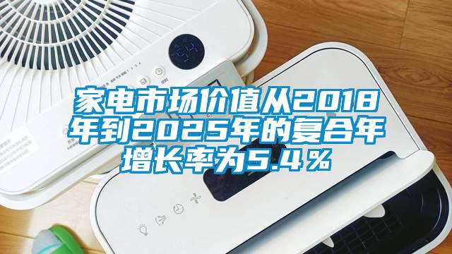 家電市場(chǎng)價(jià)值從2018年到2025年的復(fù)合年增長率為5.4％